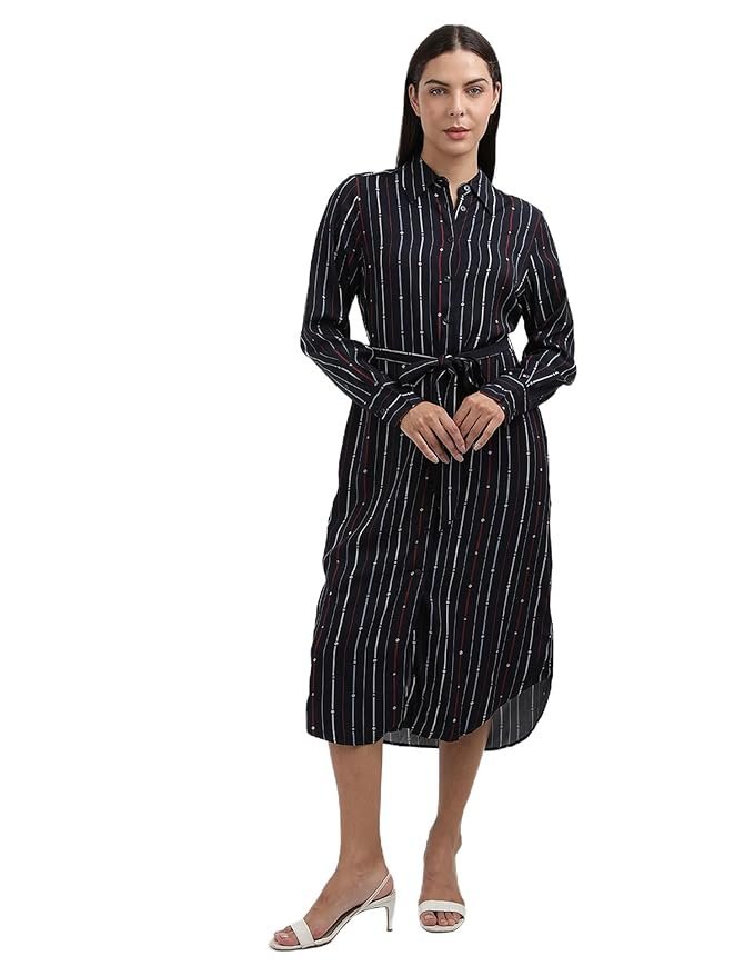 Women's Rayon Blend Shirt Knee-Length Casual Dress