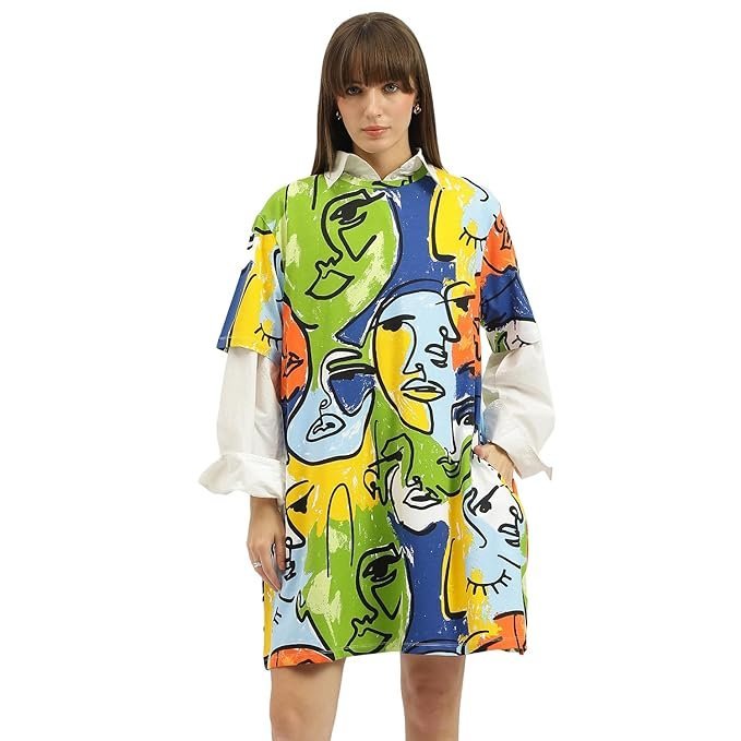 Round Neck Printed Dress
